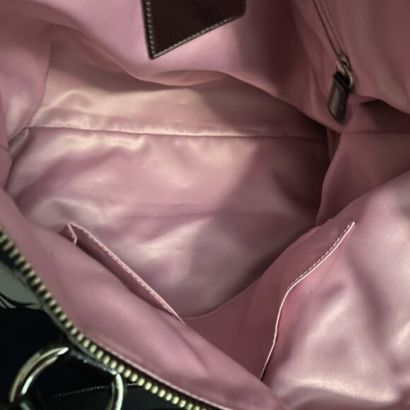 Coach Poppy Signature Lurex Rocker Tote Black And Silver Large #K1082-16289 - Picture 7 of 9